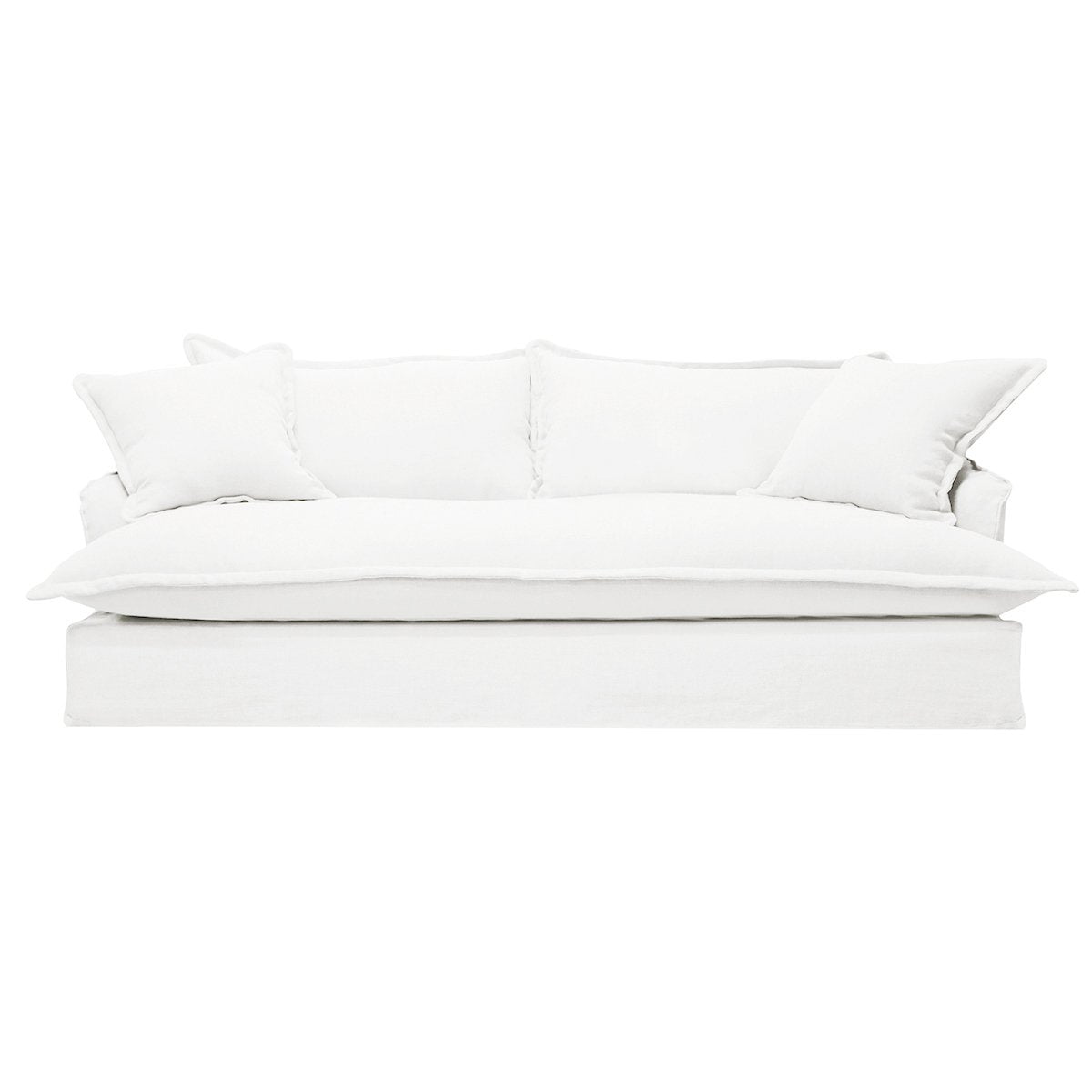 Hayman 3 Seater Slip Cover Sofa - White Linen - OUTLET NSW