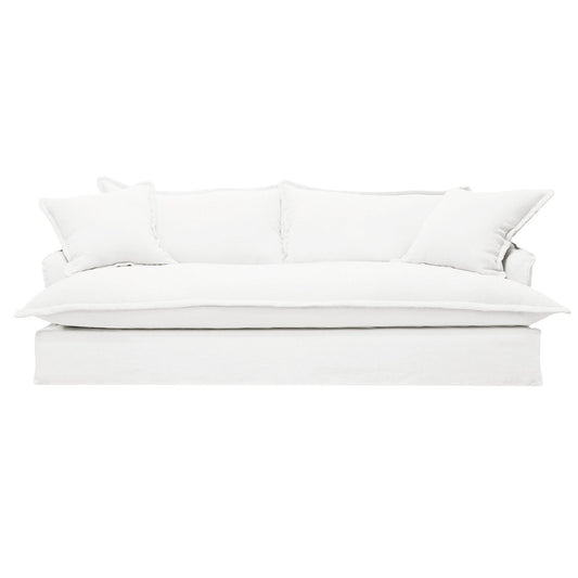 Hayman 3 Seater Slip Cover Sofa - White Linen