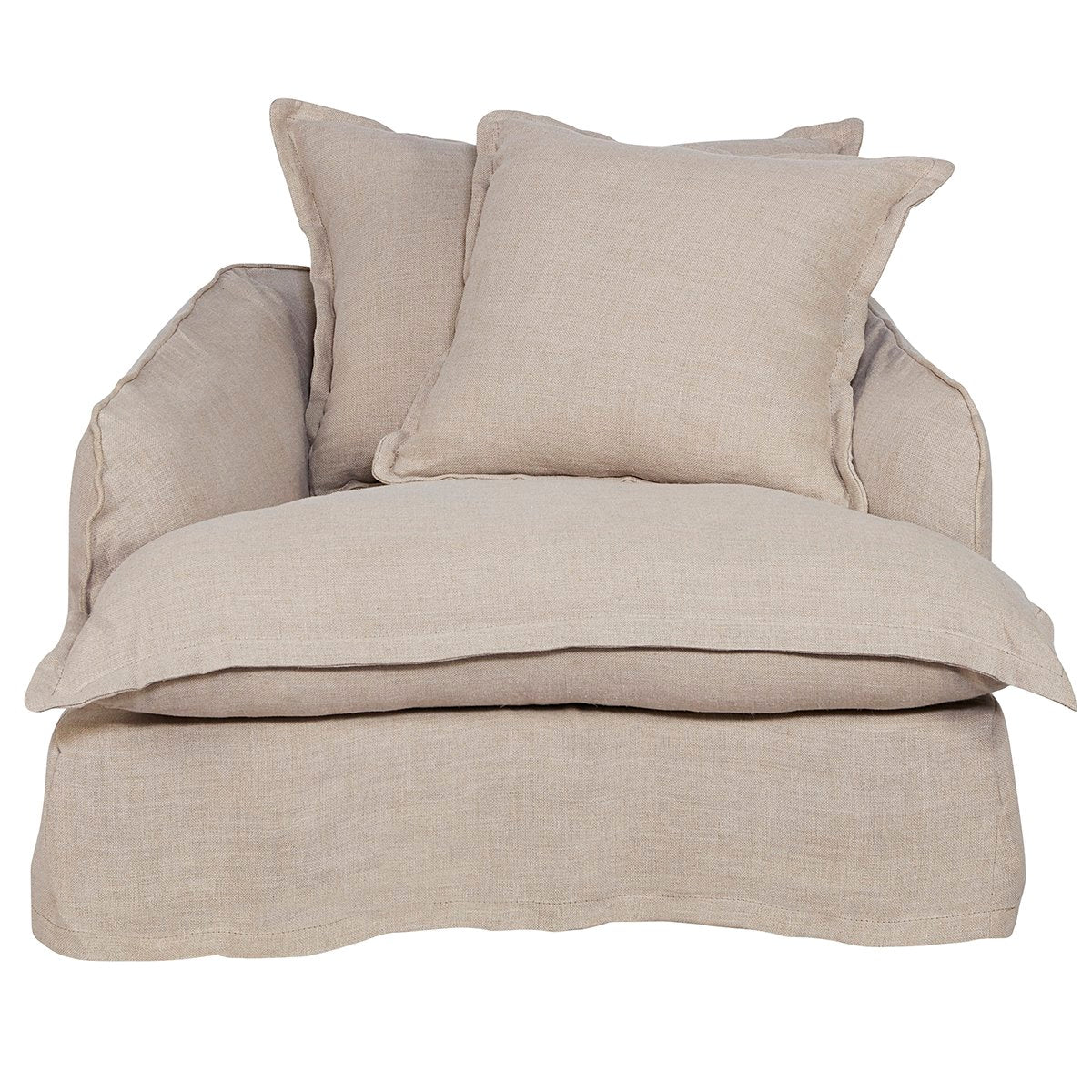 Hayman Slip Cover Arm Chair - Natural Linen - OUTLET NSW