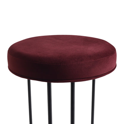 Blackley Black Iron Kitchen Stool - Mulberry Velvet