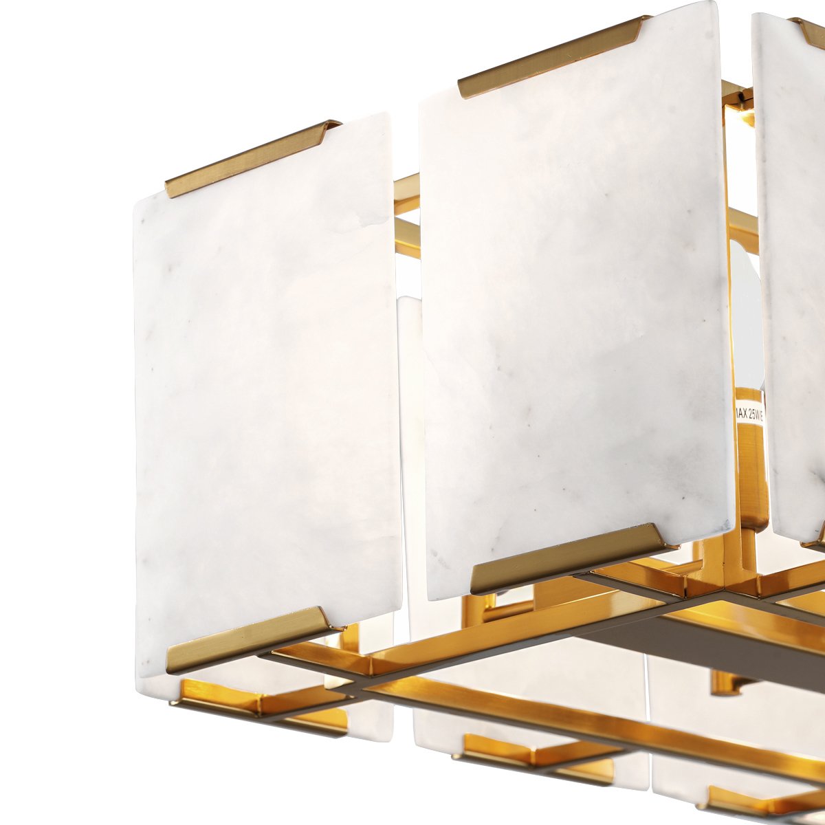 Florence Alabaster Pendant - Linear Antique Brass - OUTLET NSW