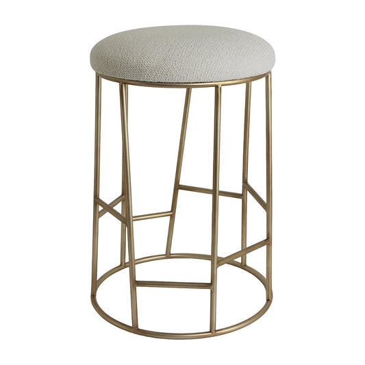 Aiden Gold Steel Kitchen Stool - Speckle Ecru