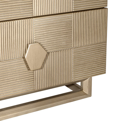 Alton 65x65cm Bedside Table - Antique Gold
