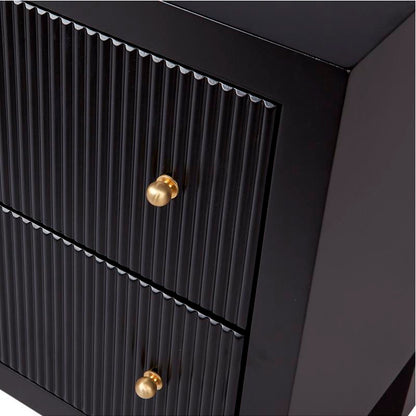 Ariana Bedside Table - Small Black Set of 2