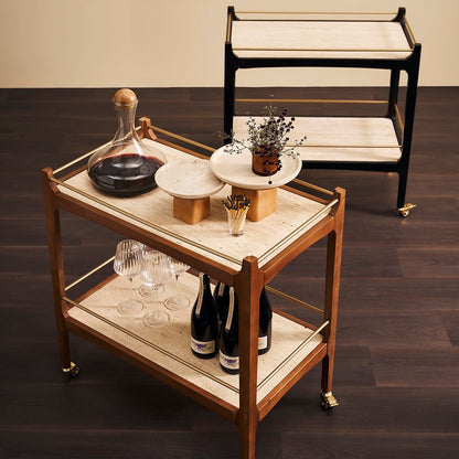 Ashley Travertine Bar Cart - Black