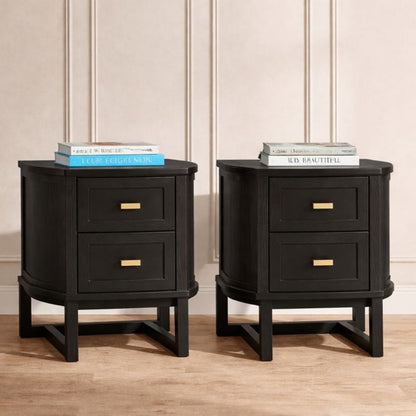 Theodore Bedside Table - Small Black Set of 2