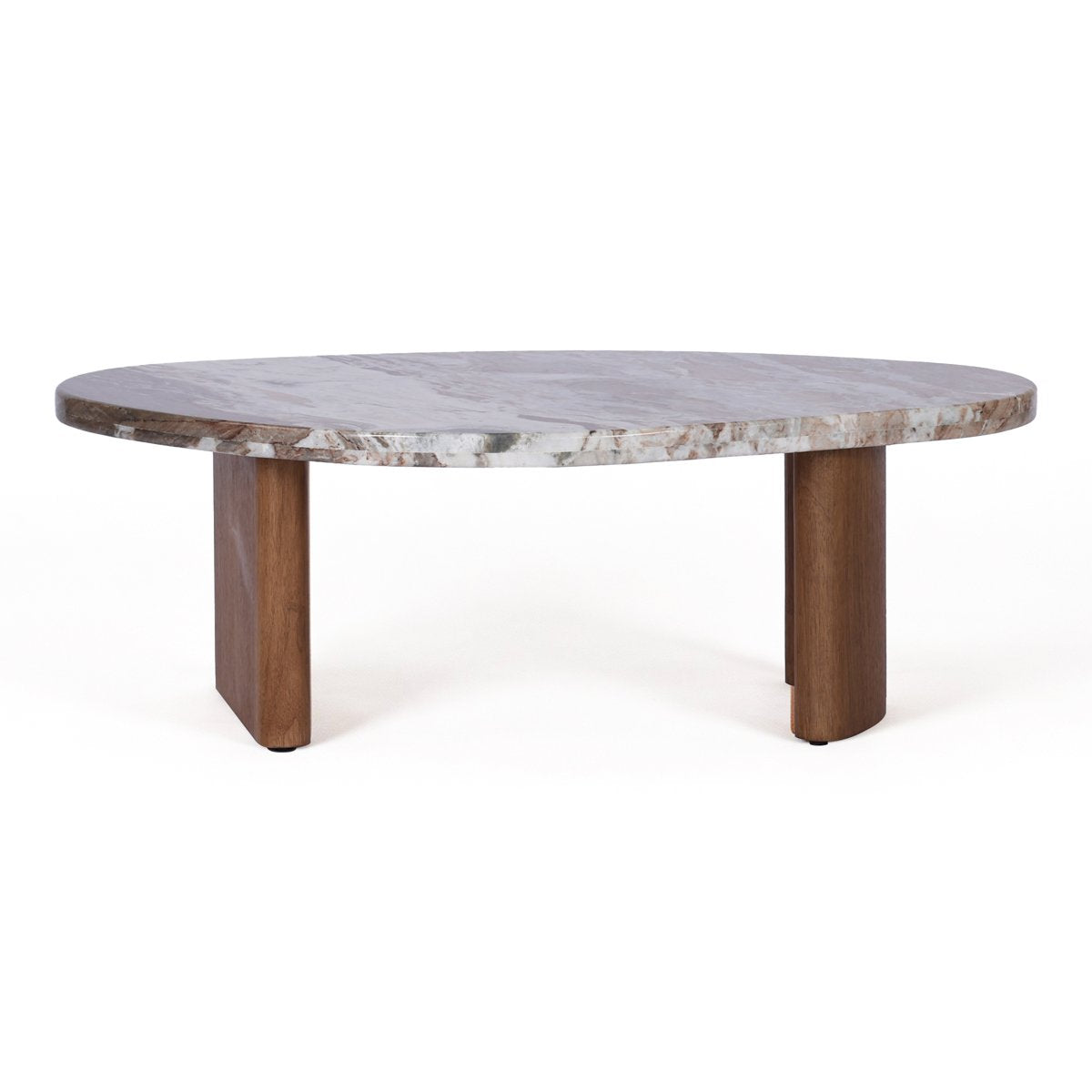 Solstice River Brown Marble Tables Set of 3 - Walnut