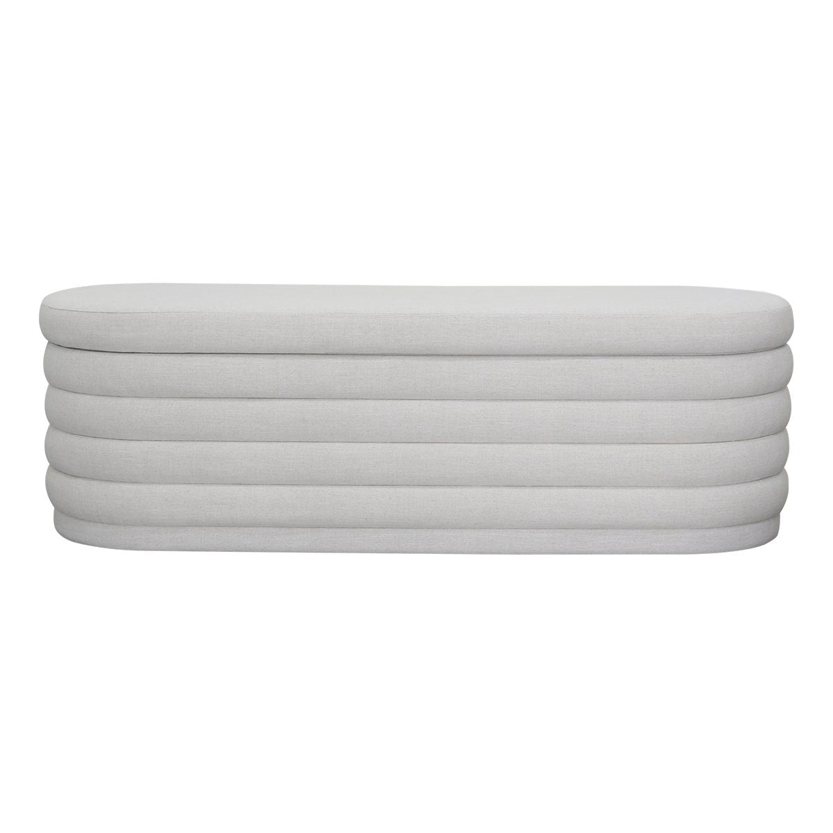 Demi Storage Bench Ottoman - Ecru Linen