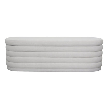 Demi Storage Bench Ottoman - Ecru Linen