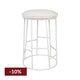 Aiden White Steel Kitchen Stool - Natural Linen