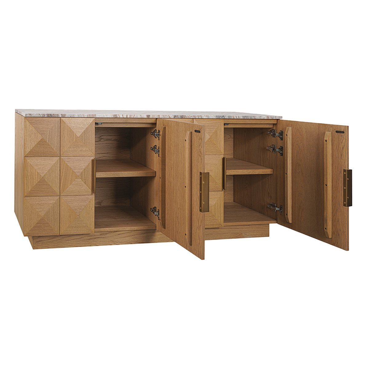 Benedict Natural Oak Buffet - River Brown Marble