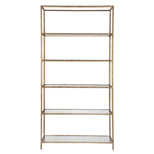 Heston Shelving Unit - Brass