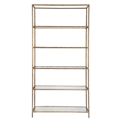 Heston 100x200cm Shelving Unit - Brass