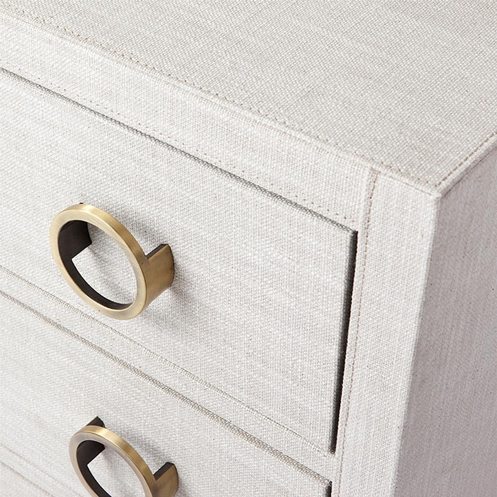Astley 62x66cm Upholstered Bedside Table - Natural