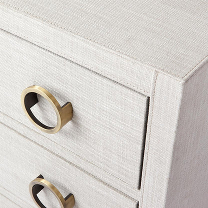 Astley 62x66cm Upholstered Bedside Table - Natural