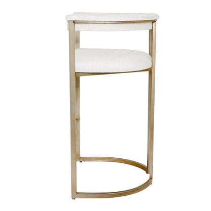 Dino Kitchen Stool with Upholstered Arms - Natural Linen