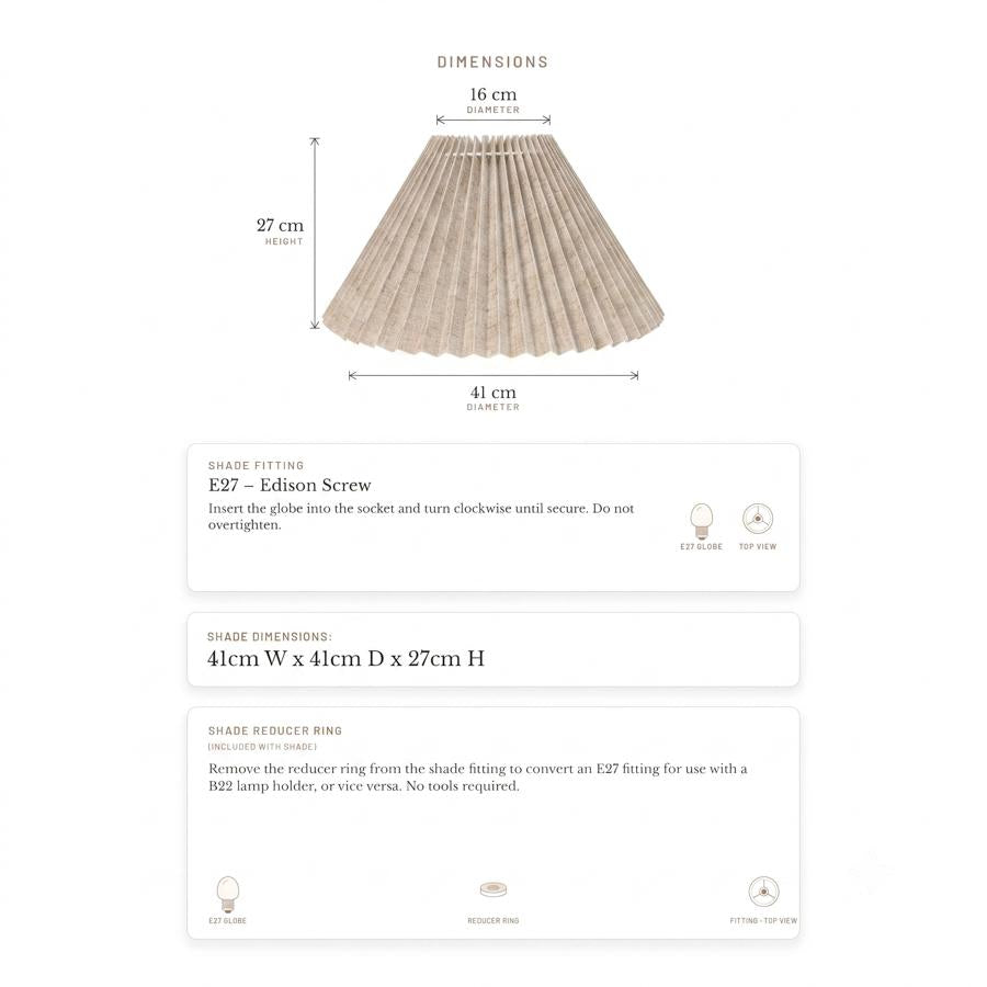 Anya Pleated Empire Shade - Medium Natural