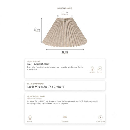 Anya Pleated Empire Shade - Medium Natural