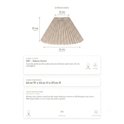 Anya Pleated Empire Shade - Medium Natural - Bulk Buy Qty 5