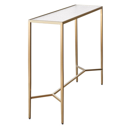 Chloe 110cm Rippled Glass Console Table -  Gold
