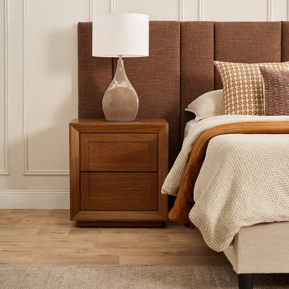 Balmain Tall Bedside Table - Walnut