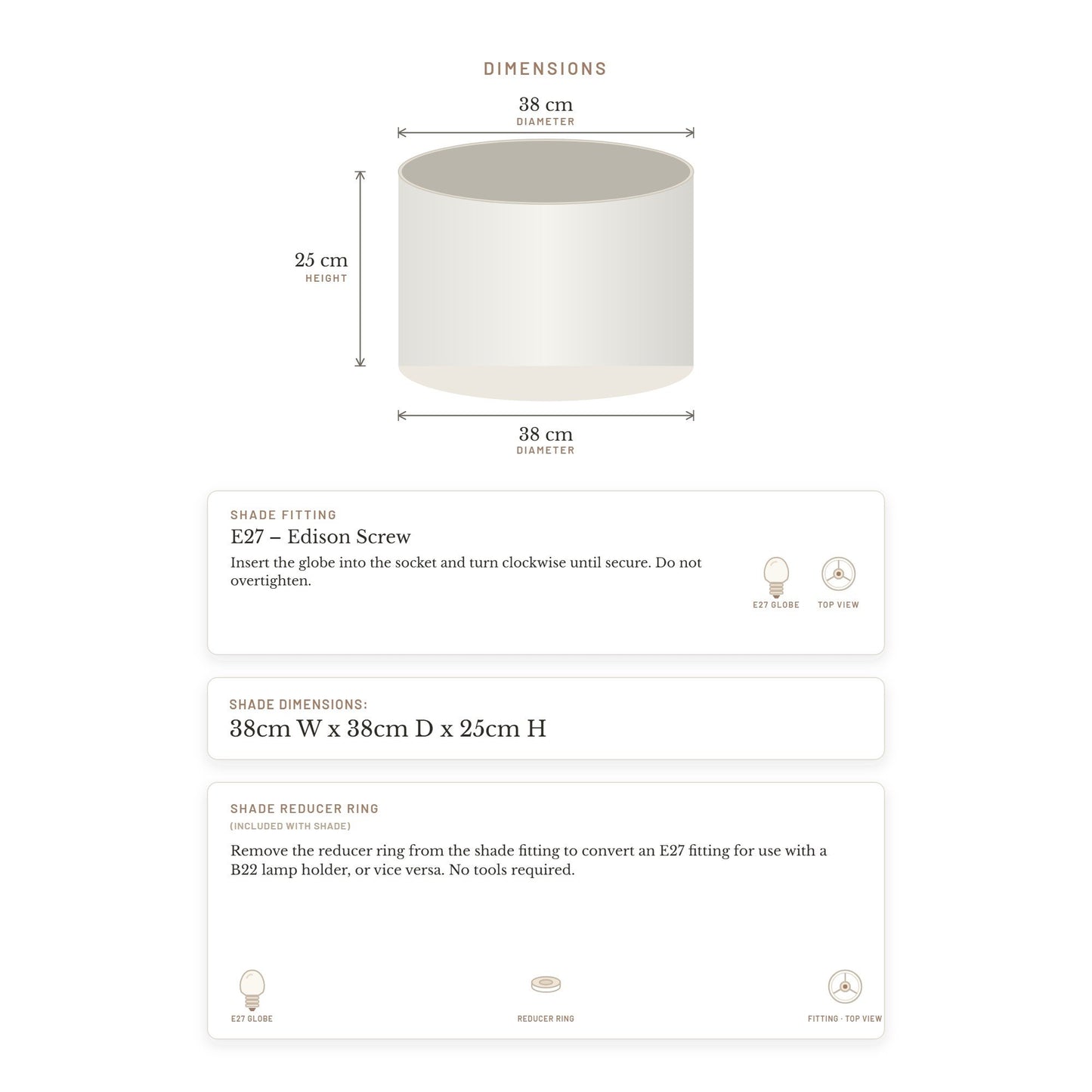Larissa Drum Shade - Medium White