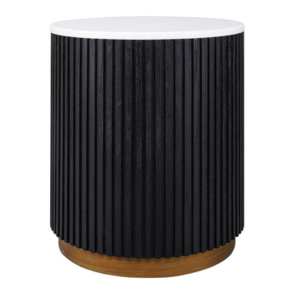 Mason Round Side Table - Black