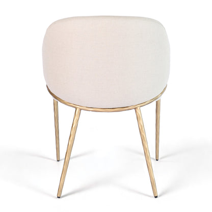 Heston Brass Dining Chair with Arms - Natural Linen
