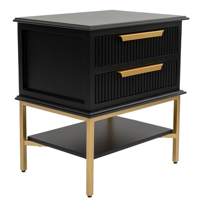 Aimee Bedside Table - Small Black Set of 2