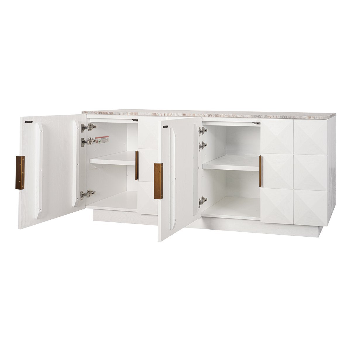 Benedict White Oak Buffet - River Brown Marble