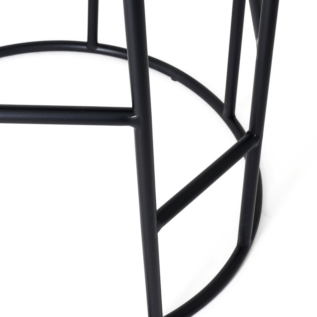 Aiden Black Steel Kitchen Stool - Black Linen