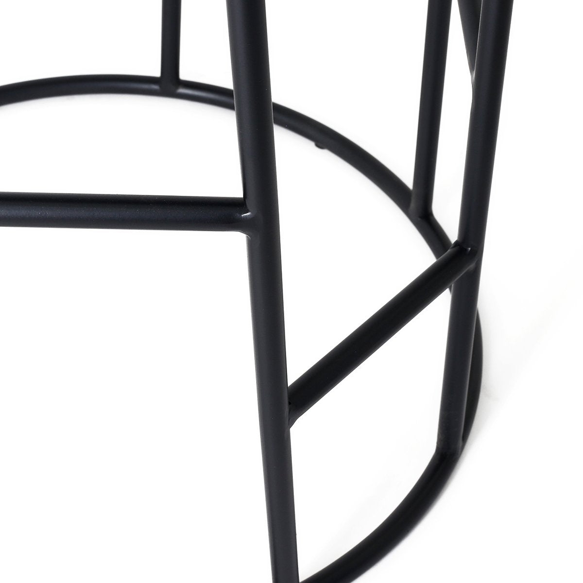 Aiden Black Steel Kitchen Stool - Black Linen