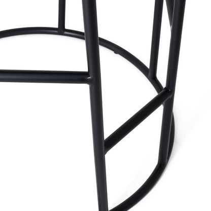 Aiden Black Steel Kitchen Stool - Black Linen