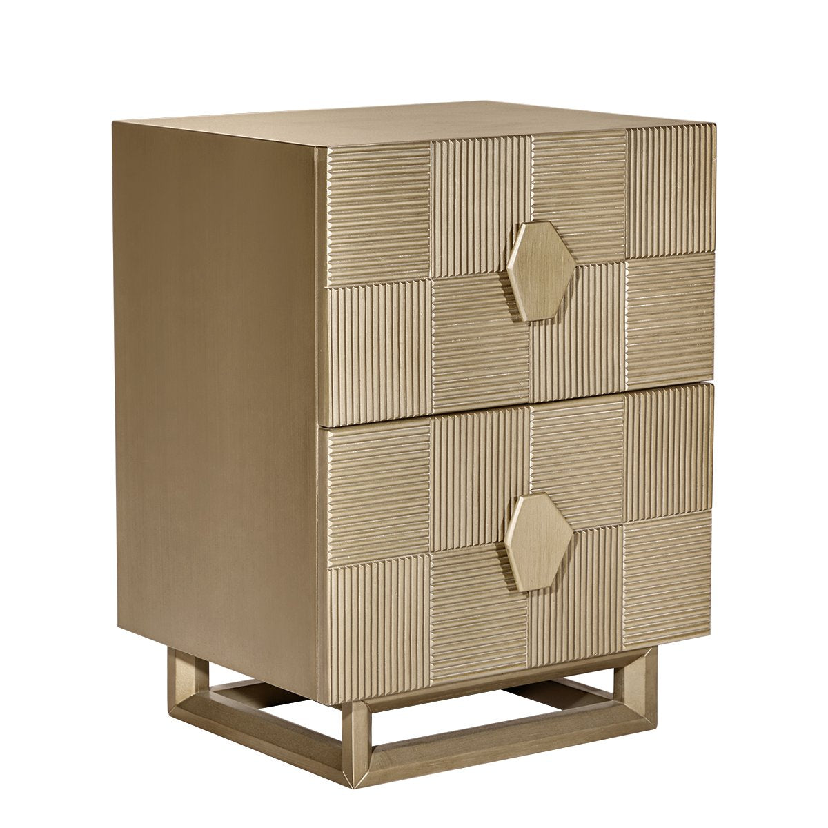 Alton 50x65cm Bedside Table - Antique Gold