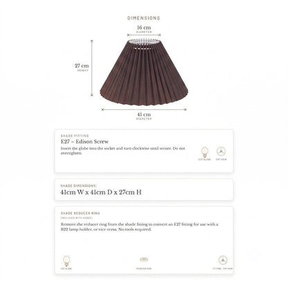 Anya Pleated Empire Shade - Medium Espresso