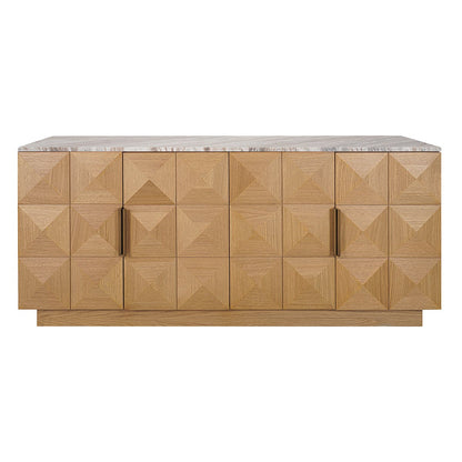 Benedict Natural Oak Buffet - River Brown Marble