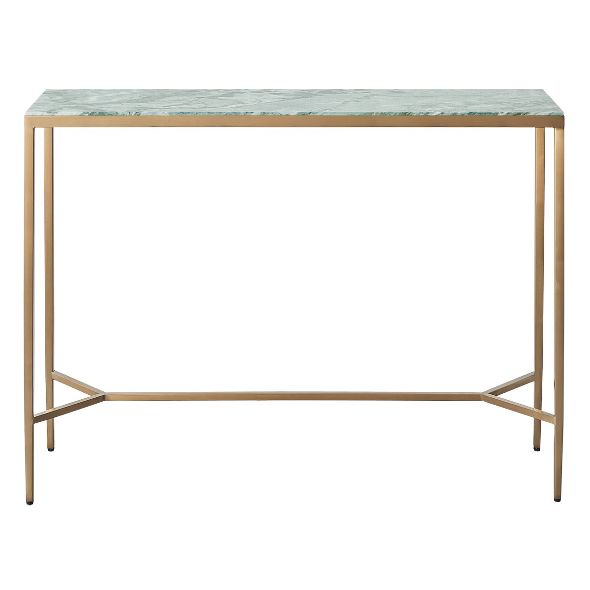 Chloe 110cm Dusty Jade Marble Console Table -  Gold