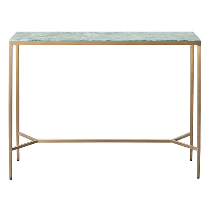 Chloe 110cm Dusty Jade Marble Console Table -  Gold