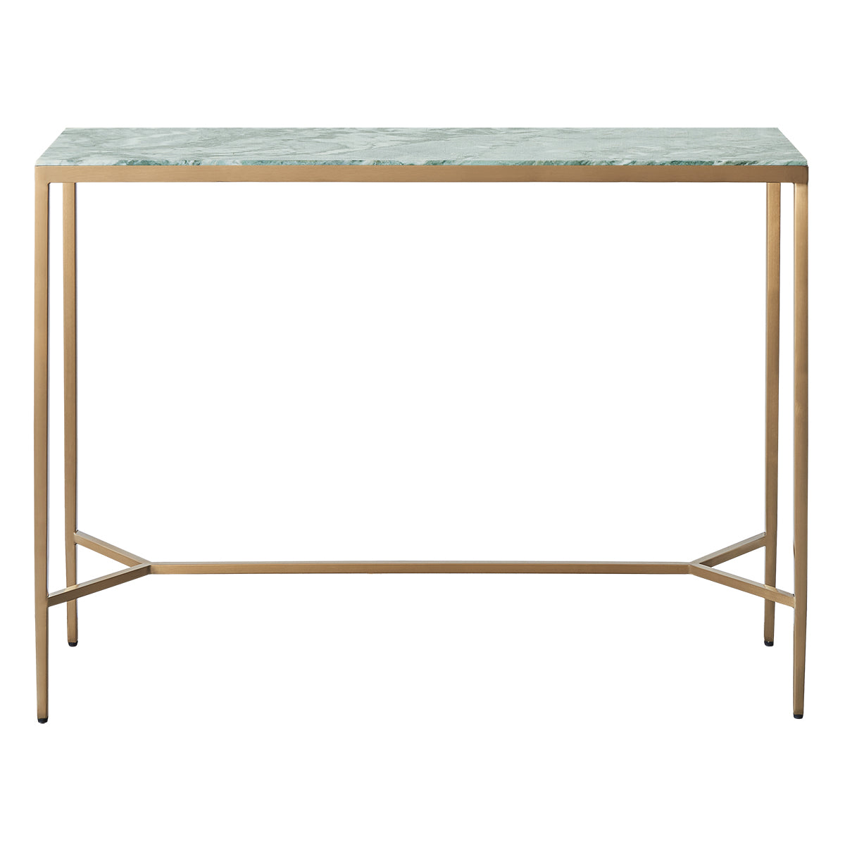 Chloe 110cm Dusty Jade Marble Console Table -  Gold