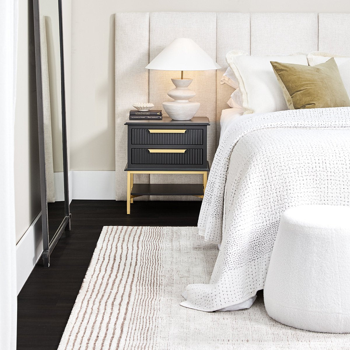 Bronx 277x130cm Queen Bedhead - Natural Linen