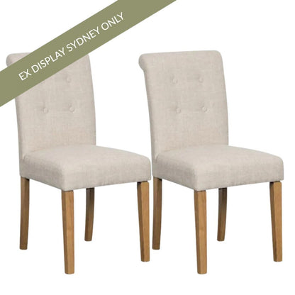 Penelope Dining Chair Set of 2 - Taupe - OUTLET NSW