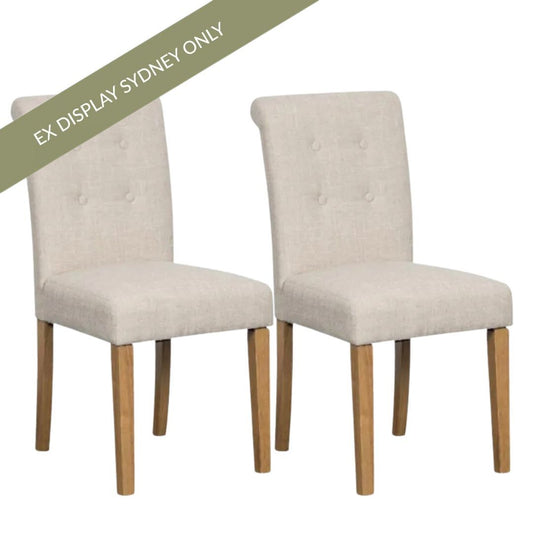 Penelope Dining Chair Set of 2 - Taupe - OUTLET NSW