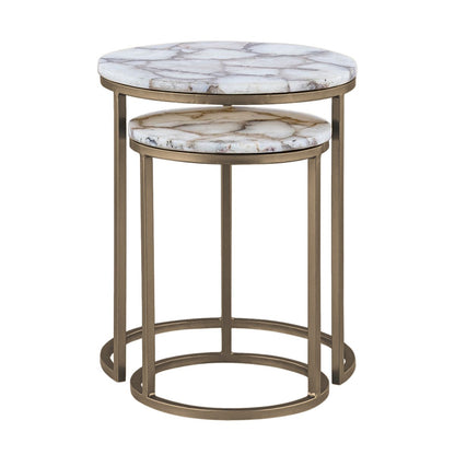 Violet Agate Nesting Side Tables