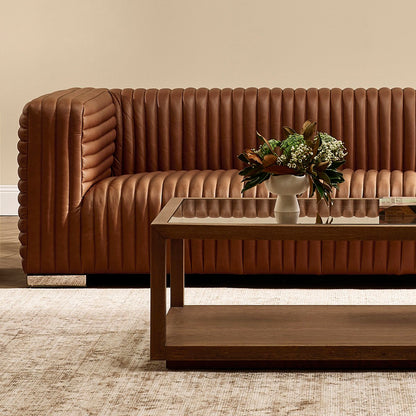 Granger 3 Seater Sofa - Dark Brown Leather