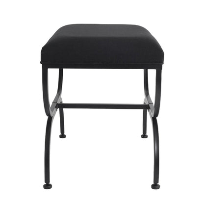 Novak Black Iron Stool - Black Linen
