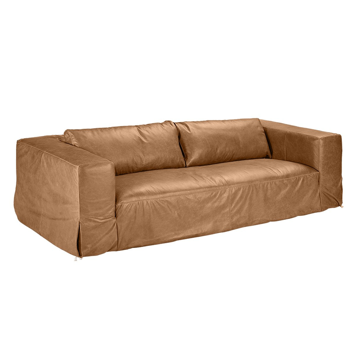 Pomona 3 Seater Sofa - Light Brown Leather