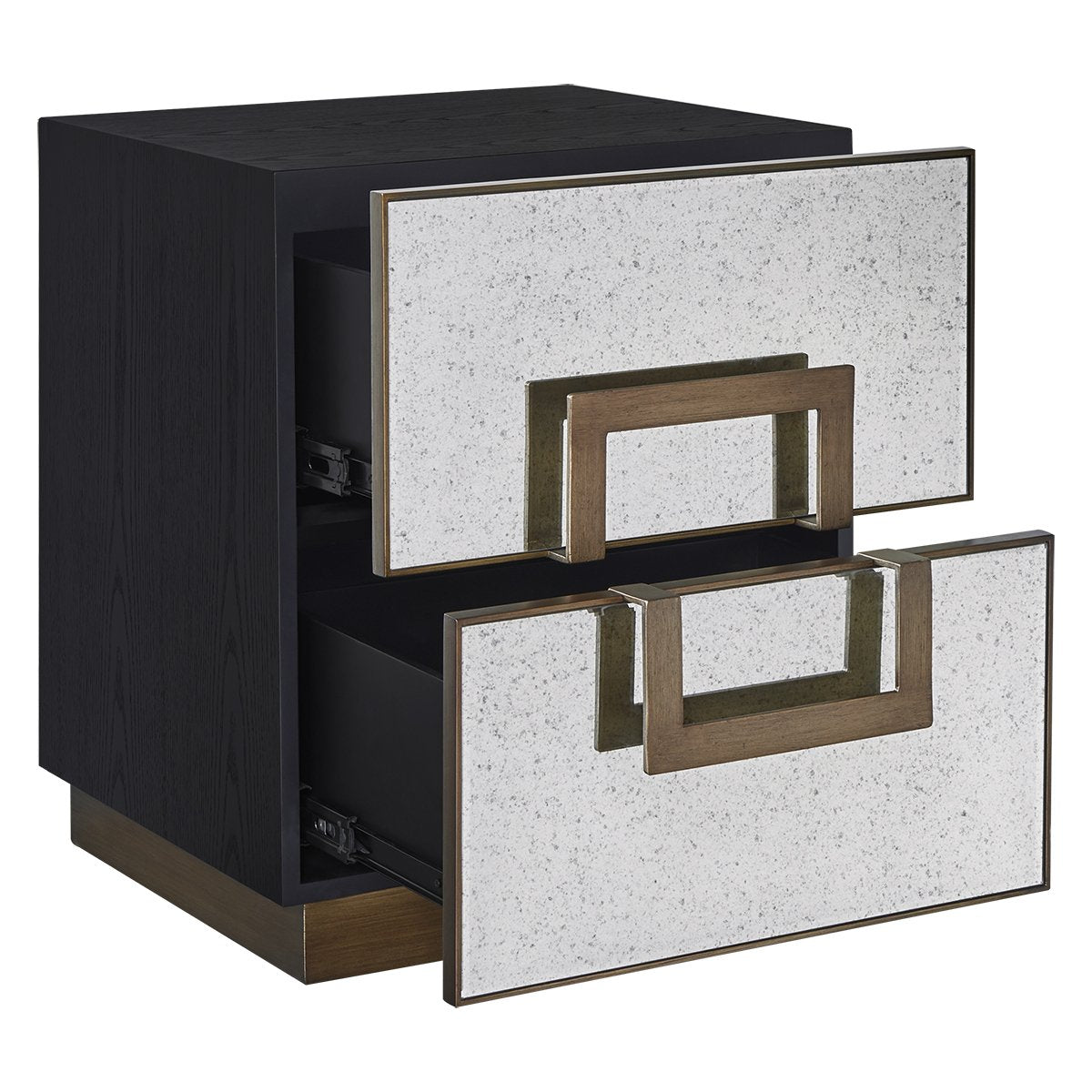 Mira 50x60cm Mirrored Bedside Table - Antique Bronze