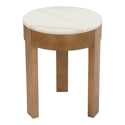 Oliver Marble Side Table - Small Oak
