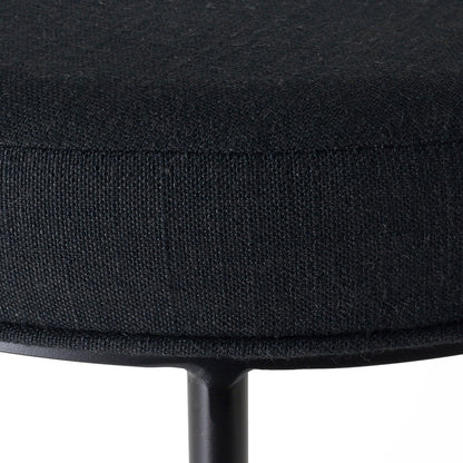 Blackley Black Iron Kitchen Stool - Black Linen