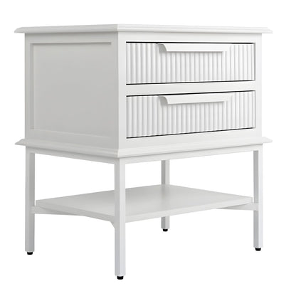 Aimee 55x60cm Bedside Table - All White